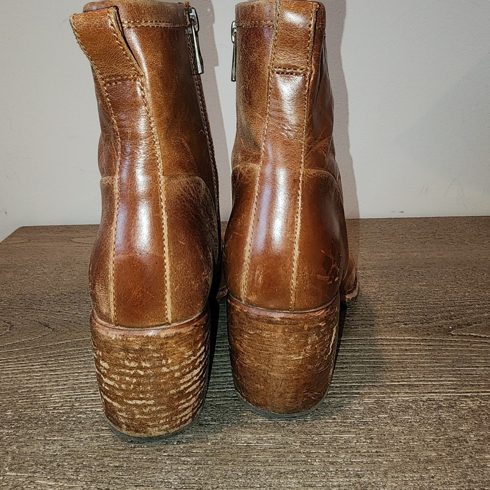 Patricia Nash Sicily Tan Leather Lace Up Ankle Boots 7.5 Boho Whimsigoth Prairie - Picture 13 of 16